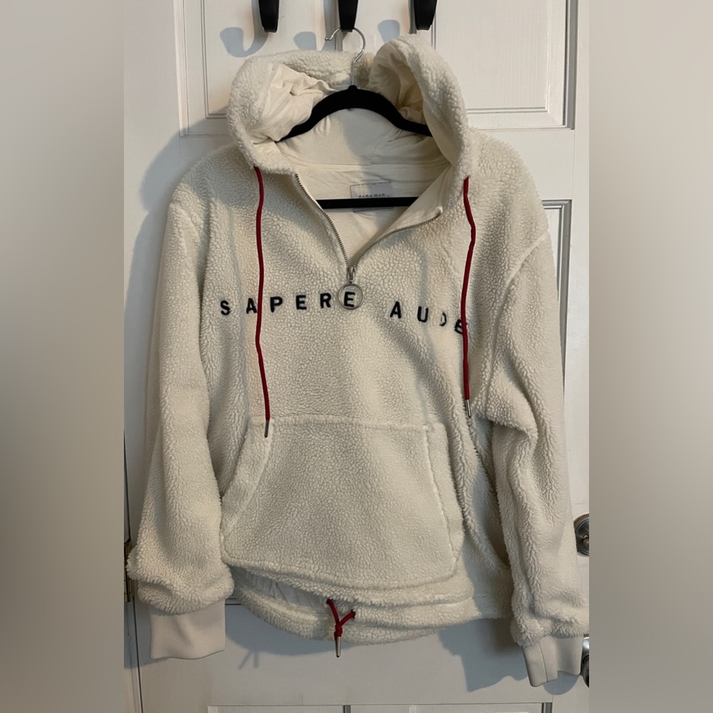 Zara Sherpa Fleece Hoodie L